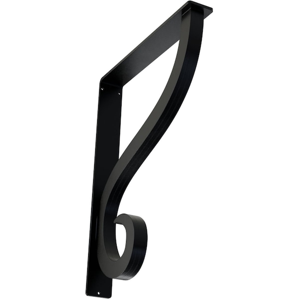 Ekena Millwork Ashford Triple, Wrought Iron Bracket, (Triple center brace), Powder Coated Black 2"W x 12"D x 15"H BKTM02X12X15TAS - main